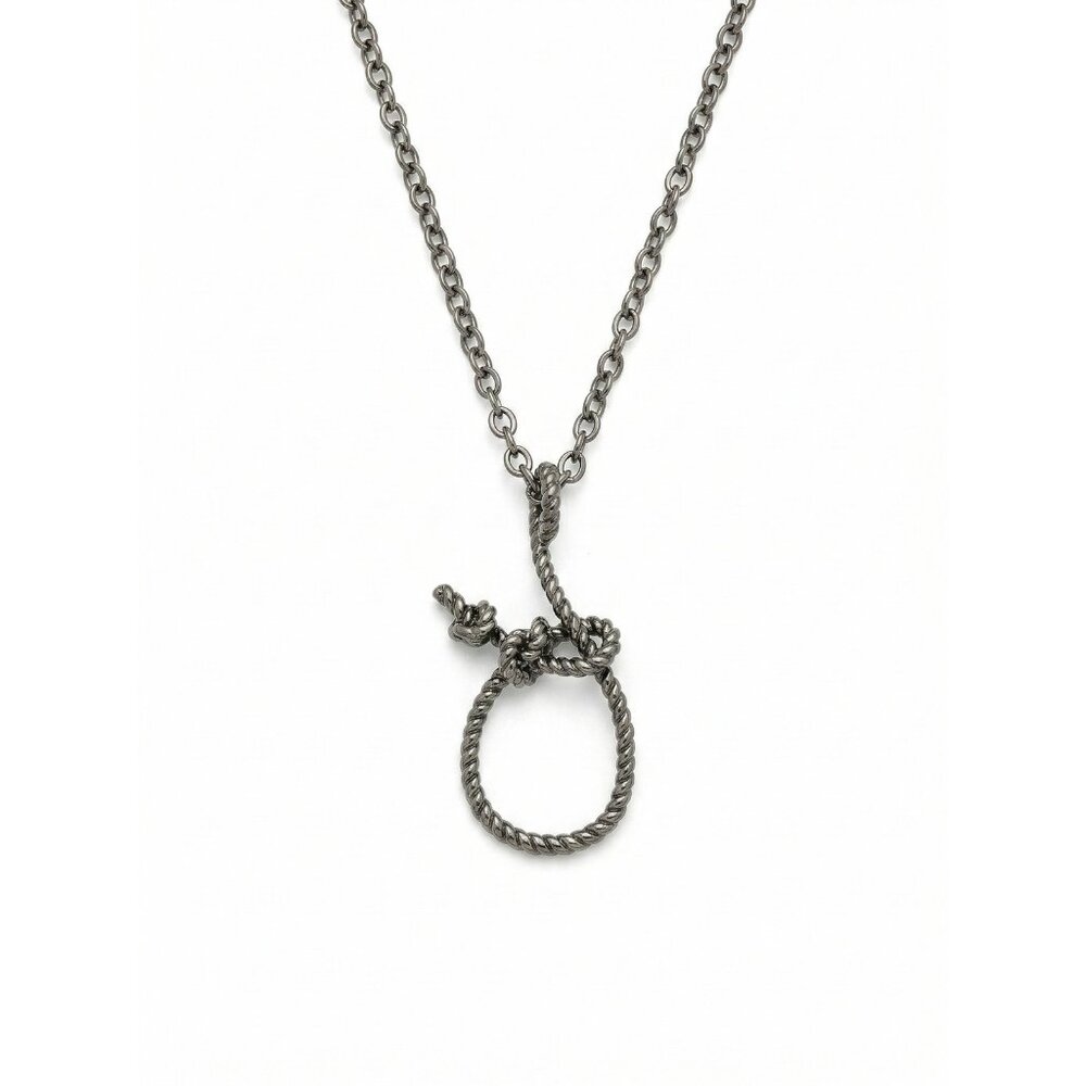 Justin Boots Western Lasso Rope Pendant Rodeo Cowboy Necklace NWT